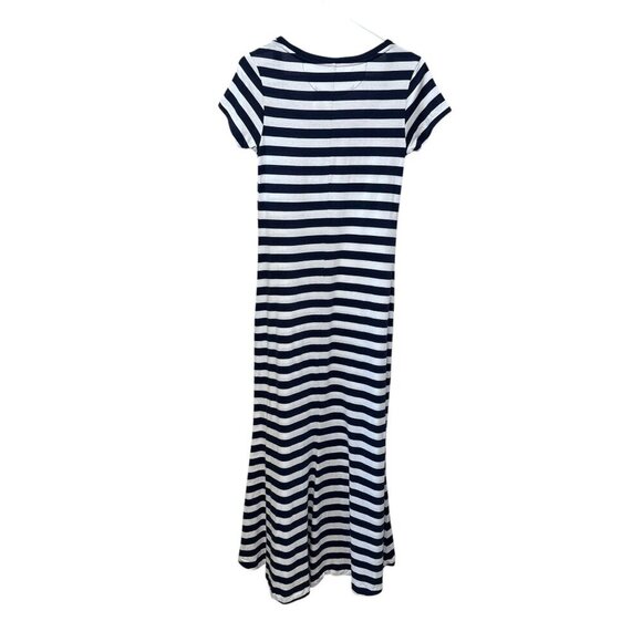 POLO RALPH LAUREN Maxi Tshirt Dress Small Navy Blue Stripe Preppy Nautical NWT - Picture 8 of 12